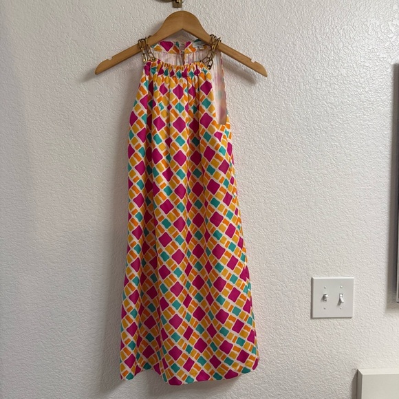 Shoshanna Geo Print Halter Dress Size 4 - Picture 1 of 5